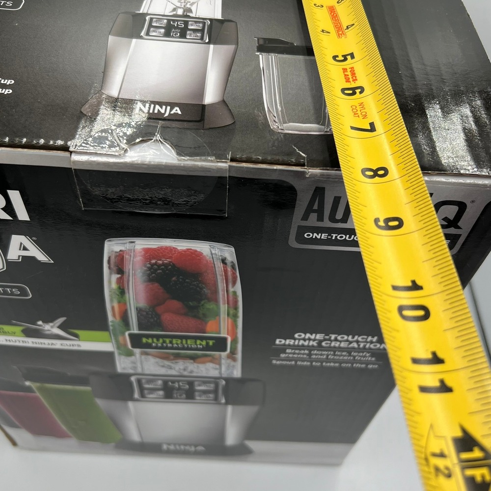 Nutri Ninja Blender BL480 Auto-iQ 1000W Silver Black New 18/24oz Cups - Picture 9 of 12